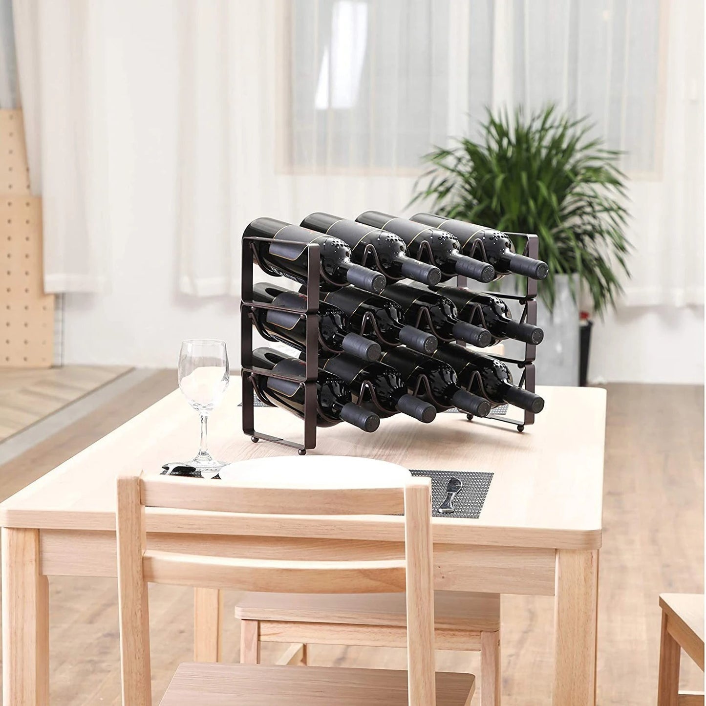 rangement pour bouteille de vin superposable