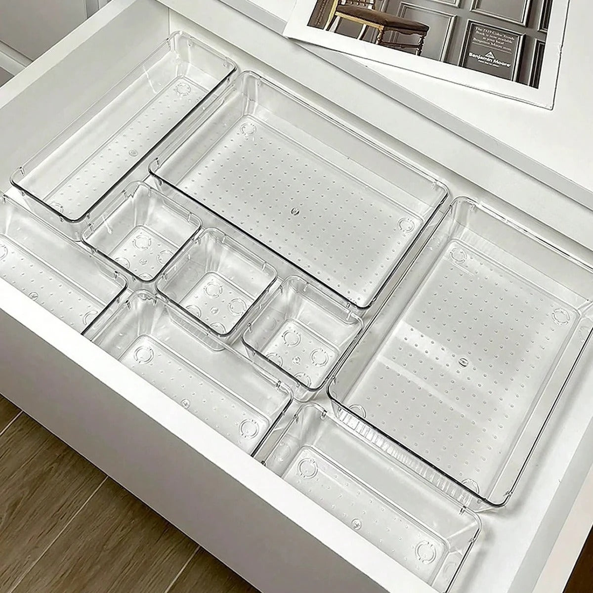 rangement tiroir organisateurs modulables transparent