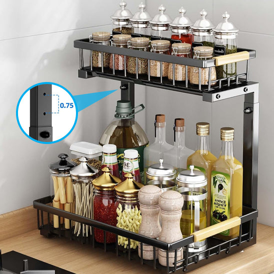 rangement coulissant sous evier metal peint anti rouille