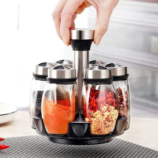 Rangement epices 6 pots enverre