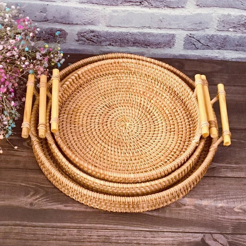 panier de rangement en osier style rustique
