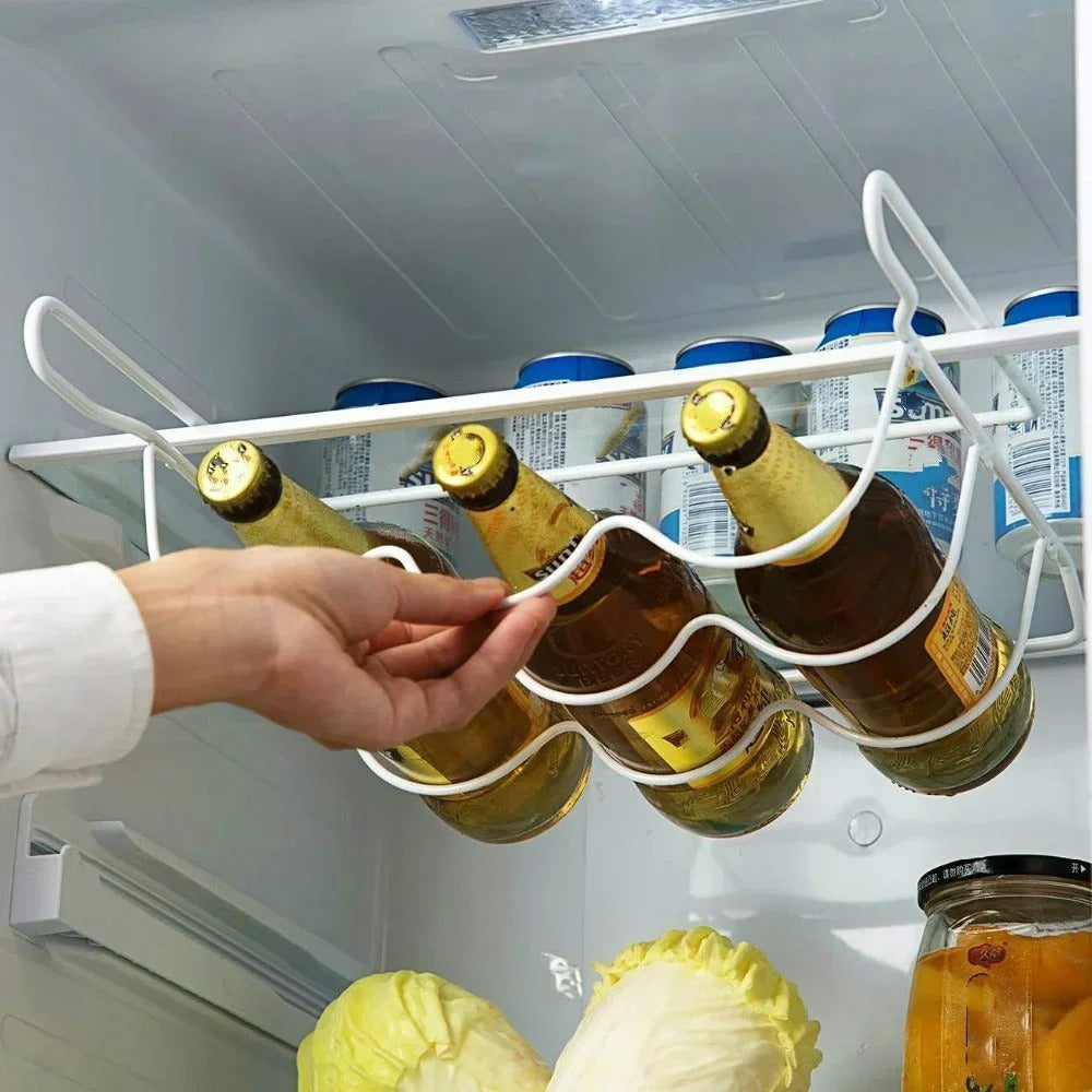 rangement a bouteille frigo metal blanc